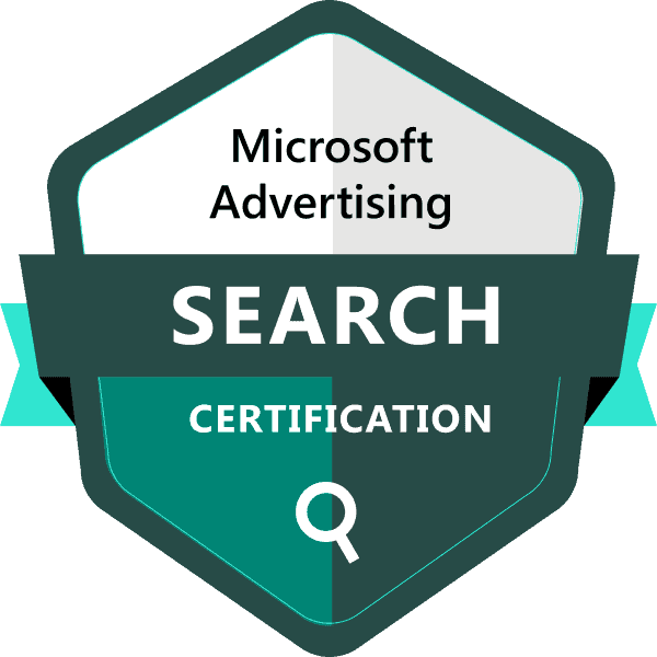 "Microsoft Advertising Search Certification Accomplishment"